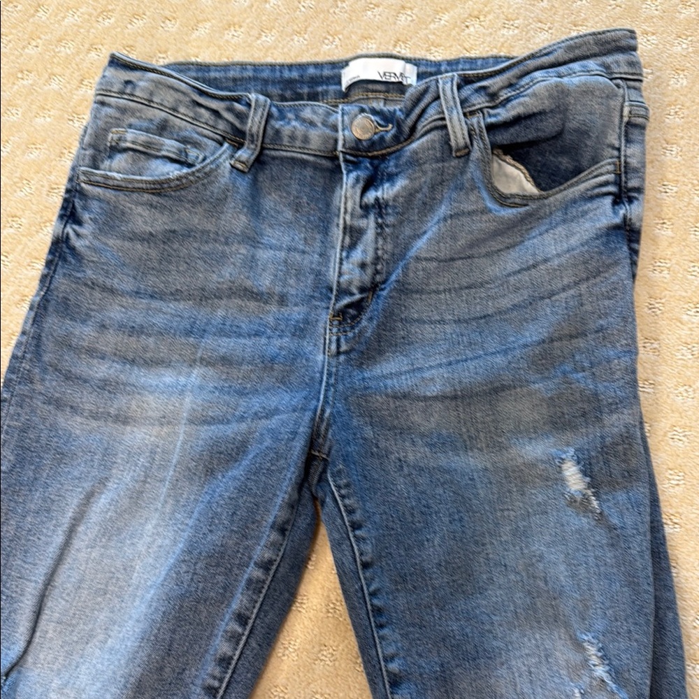 Vera Moda Distressed Blue Skinny Jeans
